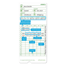 Load image into Gallery viewer, Time Clock Cards for uPunch HN1000/HN3000/HN3600, Two Sides, 7.5 x 3.5, 100/Pack

