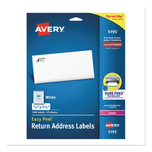 Load image into Gallery viewer, Easy Peel White Address Labels w/ Sure Feed Technology, Laser Printers, 0.66 x 1.75, White, 60/Sheet, 25 Sheets/Pack
