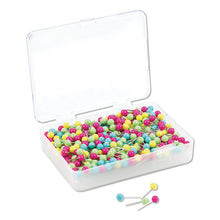Load image into Gallery viewer, Map Push Pins, Plastic, Assorted, 0.5", 300/Pack
