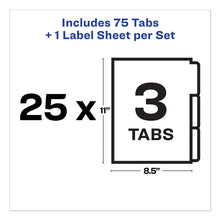 Load image into Gallery viewer, Print and Apply Index Maker Clear Label Unpunched Dividers, 3-Tab, 11 x 8.5, White, 25 Sets
