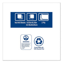 Load image into Gallery viewer, Windshield Towel, 2-Ply, 9.13 x 10.25, Blue, 140/Pack, 16 Packs/Carton

