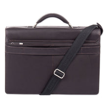 Load image into Gallery viewer, Milestone Briefcase, Fits Devices Up to 15.6", Leather, 5 x 5 x 12, Brown

