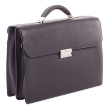 Load image into Gallery viewer, Milestone Briefcase, Fits Devices Up to 15.6", Leather, 5 x 5 x 12, Brown
