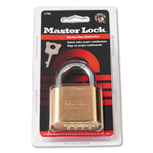 Load image into Gallery viewer, Resettable Combination Padlock, 2" Wide, Brass
