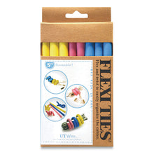 Load image into Gallery viewer, Flexi Ties Cushioned Cable Ties, 0.4" x 5", Assorted Colors, 8/Pack
