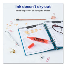Load image into Gallery viewer, HI-LITER Desk-Style Highlighters, Fluorescent Orange Ink, Chisel Tip, Orange/Black Barrel, Dozen
