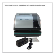 Load image into Gallery viewer, ES700 Atomic Electronic Time Recorder and Document Stamp, Digital Display, Black/Silver
