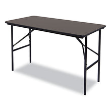 Load image into Gallery viewer, OfficeWorks Classic Wood-Laminate Folding Table, Straight Legs, Rectangular, 48" x 24" x 29", Walnut
