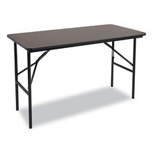 Load image into Gallery viewer, OfficeWorks Classic Wood-Laminate Folding Table, Straight Legs, Rectangular, 48" x 24" x 29", Walnut
