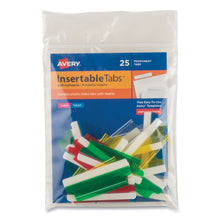 Load image into Gallery viewer, Insertable Index Tabs with Printable Inserts, 1/5-Cut, Assorted Colors, 2" Wide, 25/Pack
