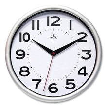 Load image into Gallery viewer, Metro Wall Clock, 9" Diameter, Silver Case, 1 AA (sold separately)
