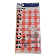 Load image into Gallery viewer, Table Set Rectangular Table Covers, Heavyweight Plastic, 54" x 108", Plaid Red/White, 6/Pack
