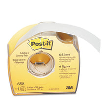 Load image into Gallery viewer, Labeling and Cover-Up Tape, Non-Refillable, 1" x 19.44 yd, White Tape, Clear Dispenser
