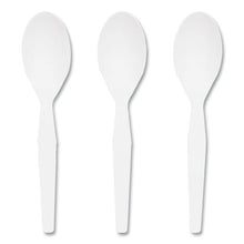 Load image into Gallery viewer, Mediumweight Plastic Cutlery, Spoon, Plastic, White, 1,000/Pack
