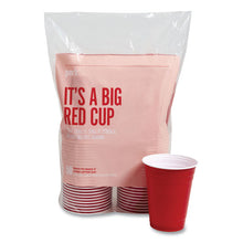 Load image into Gallery viewer, Plastic Cold Cups, 16 oz, Red, 50/Pack
