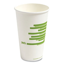 Load image into Gallery viewer, Eco-ID Compostable Paper Hot Cups, 12 oz, White/Green, 50/Pack
