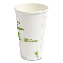 Load image into Gallery viewer, Eco-ID Compostable Paper Hot Cups, 12 oz, White/Green, 50/Pack
