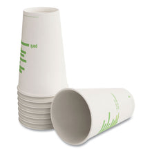 Load image into Gallery viewer, Eco-ID Compostable Paper Hot Cups, 12 oz, White/Green, 50/Pack
