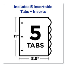 Load image into Gallery viewer, Insertable Style Edge Tab Plastic Dividers, 5-Tab, 11 x 8.5, Translucent, 1 Set
