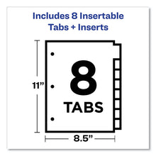Load image into Gallery viewer, Plastic Insertable Dividers, 8-Tab, 11 x 8.5, Clear Tabs, 1 Set

