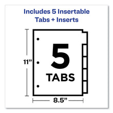 Load image into Gallery viewer, Insertable Big Tab Plastic Dividers, 5-Tab, 11 x 8.5, Assorted, 1 Set
