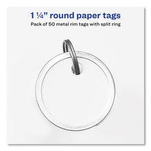 Load image into Gallery viewer, Key Tags with Split Ring, 1.25" dia, White, 50/Pack
