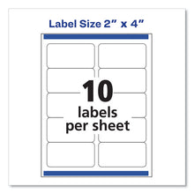 Load image into Gallery viewer, Shipping Labels w/ TrueBlock Technology, Inkjet Printers, 2 x 4, White, 10/Sheet, 25 Sheets/Pack
