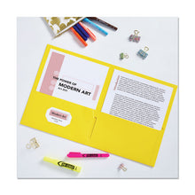 Load image into Gallery viewer, Two-Pocket Folder, Accommodates (40) 11 x 8.5 Sheets, Yellow, 25/Box
