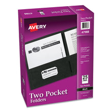 Load image into Gallery viewer, Two-Pocket Folder, Accommodates (40) 11 x 8.5 Sheets, Black, 25/Box
