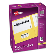Load image into Gallery viewer, Two-Pocket Folder, Accommodates (40) 11 x 8.5 Sheets, Yellow, 25/Box
