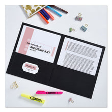 Load image into Gallery viewer, Two-Pocket Folder, Accommodates (40) 11 x 8.5 Sheets, Black, 25/Box
