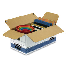 Load image into Gallery viewer, STOR/FILE Medium-Duty Strength Storage Boxes, Letter/Legal Files, 12.25" x 16" x 11", White/Blue, 4/Carton
