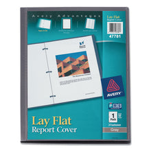 Load image into Gallery viewer, Lay Flat View Report Cover, Flexible Fastener, 0.5" Capacity, 8.5 x 11, Clear/Gray
