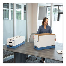 Load image into Gallery viewer, LIBERTY Heavy-Duty Strength Storage Boxes, Letter Files, 12.25" x 24.13" x 10.75", White/Blue, 4/Carton
