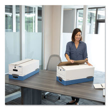 Load image into Gallery viewer, LIBERTY Heavy-Duty Strength Storage Boxes, Letter Files, 12.25" x 24.13" x 10.75", White/Blue, 4/Carton
