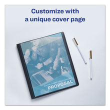 Load image into Gallery viewer, Lay Flat View Report Cover, Flexible Fastener, 0.5" Capacity, 8.5 x 11, Clear/Gray
