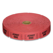 Load image into Gallery viewer, Single Ticket Roll, Admit One, Red, 2,000/Roll

