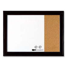 Load image into Gallery viewer, Home Decor Combo Magnetic Dry Erase/Bulletin Board, 23" x 17", Tan/White Surface, Black Wood Frame
