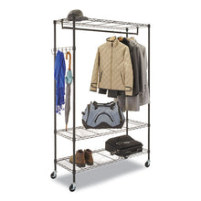Load image into Gallery viewer, Wire Shelving Garment Rack, 40 Garments, 48w x 18d x 75h, Black
