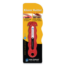 Load image into Gallery viewer, Klever Kutter Safety Cutter, 3 Razor Blades, 1" Blade, 4" Plastic Handle, Red
