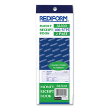 Load image into Gallery viewer, Receipt Book, Two-Part Carbonless, 7 x 2.75, 4 Forms/Sheet, 100 Forms Total
