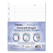 Load image into Gallery viewer, Ruled Paper Refill Sheets for all MiracleBind Notebooks and Planners, 9.25 x 7.25, White/Blue Sheets, Undated, 50/Pack
