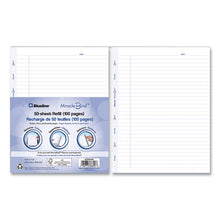 Load image into Gallery viewer, Ruled Paper Refill Sheets for all MiracleBind Notebooks and Planners, 9.25 x 7.25, White/Blue Sheets, Undated, 50/Pack
