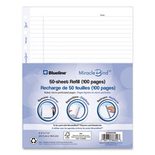 Load image into Gallery viewer, Ruled Paper Refill Sheets for all MiracleBind Notebooks and Planners, 9.25 x 7.25, White/Blue Sheets, Undated, 50/Pack
