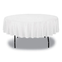 Load image into Gallery viewer, Table Set Round Table Cover, Plastic, 84" Diameter, White, 6/Pack

