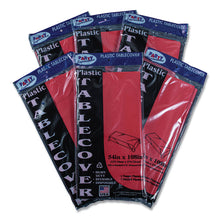 Load image into Gallery viewer, Table Set Rectangular Table Cover, Heavyweight Plastic, 54" x 108", Red, 6/Pack
