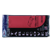 Load image into Gallery viewer, Table Set Rectangular Table Cover, Heavyweight Plastic, 54" x 108", Red, 6/Pack
