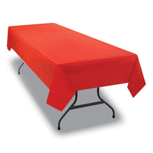 Load image into Gallery viewer, Table Set Rectangular Table Cover, Heavyweight Plastic, 54" x 108", Red, 6/Pack
