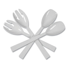Load image into Gallery viewer, Table Set Plastic Serving Forks and Spoons, 9.5", White, 48/Pack
