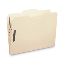 Load image into Gallery viewer, Poly Top Tab Fastener Folders, 1/3-Cut Tab: Assorted, Expands 0.75", 2 Fasteners, Letter Size, Manila, 24/Box
